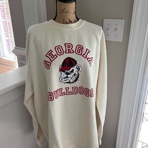 UGA Georgia Bulldog Pressbox by Royce Apparel Ribbed Crewneck